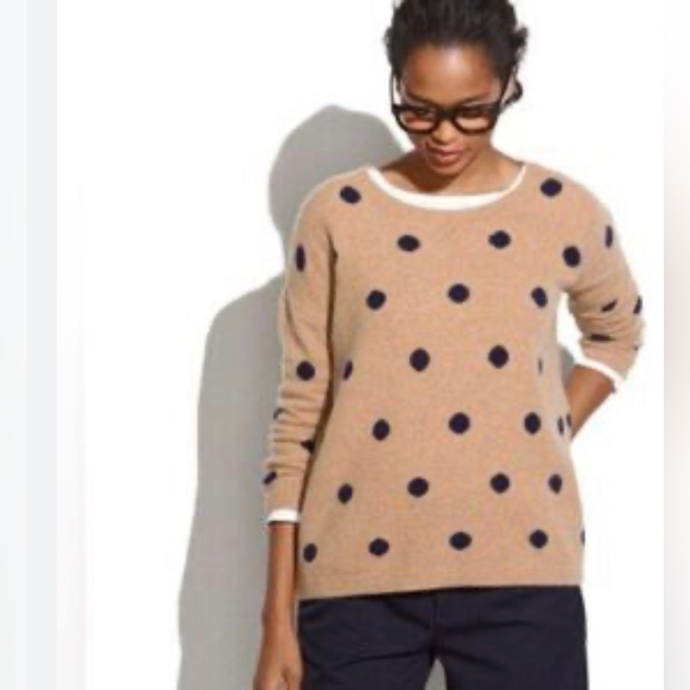 Madewell polka dot crew neck sweater - size small